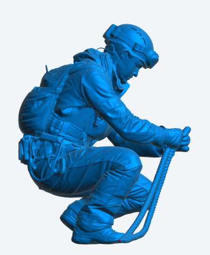 EMS47 Female Mountain Rescue Technician – Rope Handling Figure unpainted