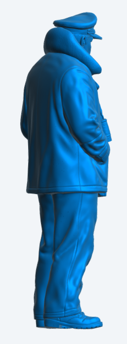 N56 Scale Model Figure Naval Officer in Heavy Weather Gear Flower-Class Corvette Unpainted