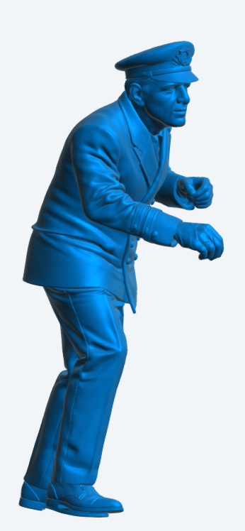 N57 Scale Model Figure – WWII Naval Officer Using Compass The Cruel Sea Unpainted