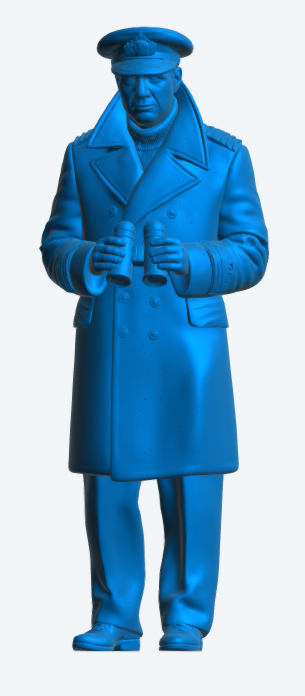 N55 Scale Model Figure – WWII Naval Commander  The Cruel Sea Unpainted