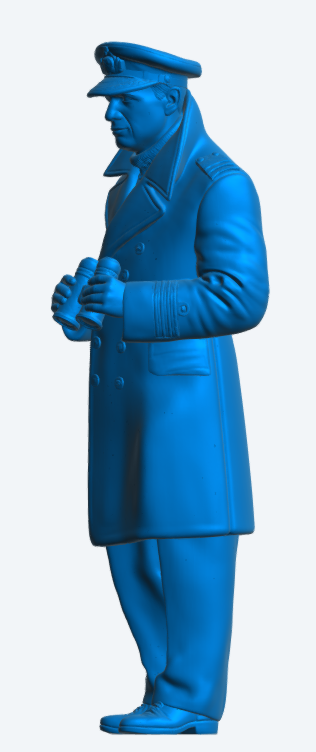 N55 Scale Model Figure – WWII Naval Commander  The Cruel Sea Unpainted