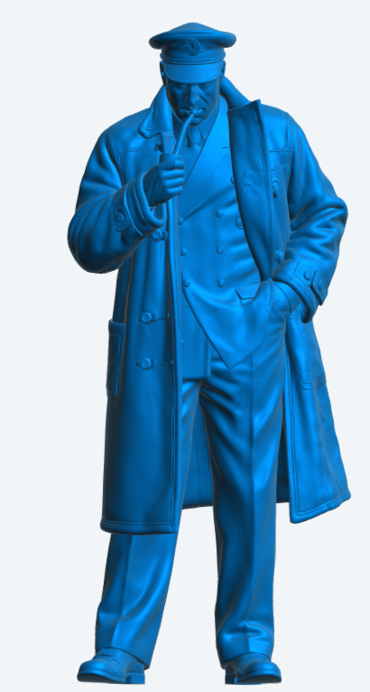 N59 Scale Model Figure – WWII Naval Commander with Pipe Unpainted