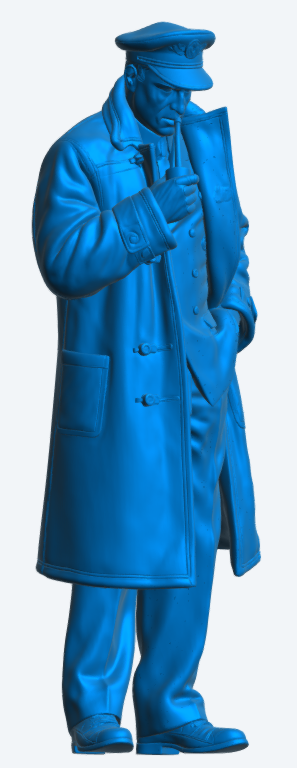 N59 Scale Model Figure – WWII Naval Commander with Pipe Unpainted