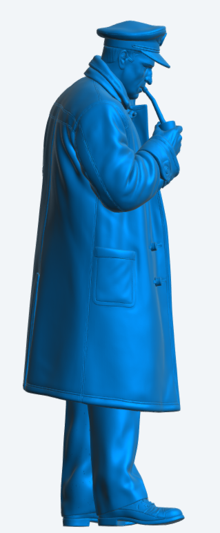 N59 Scale Model Figure – WWII Naval Commander with Pipe Unpainted