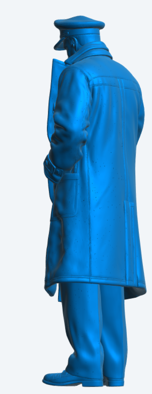 N59 Scale Model Figure – WWII Naval Commander with Pipe Unpainted