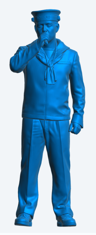 N46 Scale Model Figure – Boatswain’s Mate Using Bosun’s Pipe Unpainted