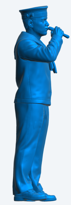 N46 Scale Model Figure – Boatswain’s Mate Using Bosun’s Pipe Unpainted