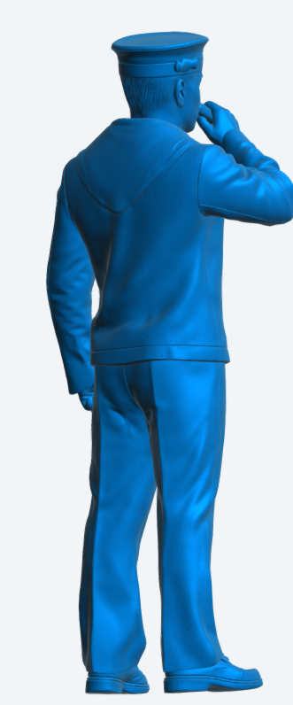 N46 Scale Model Figure – Boatswain’s Mate Using Bosun’s Pipe Unpainted