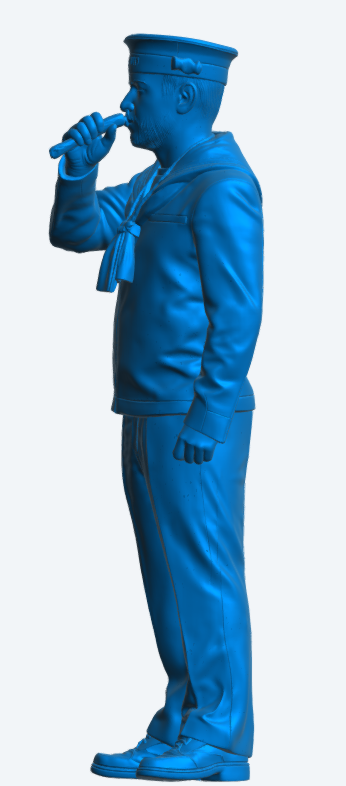 N46 Scale Model Figure – Boatswain’s Mate Using Bosun’s Pipe Unpainted