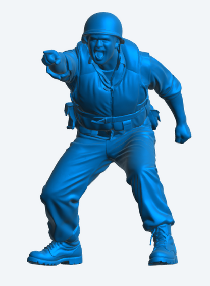 N62 Scale Model Figure – US Navy Deck Crewman Pointing Unpainted