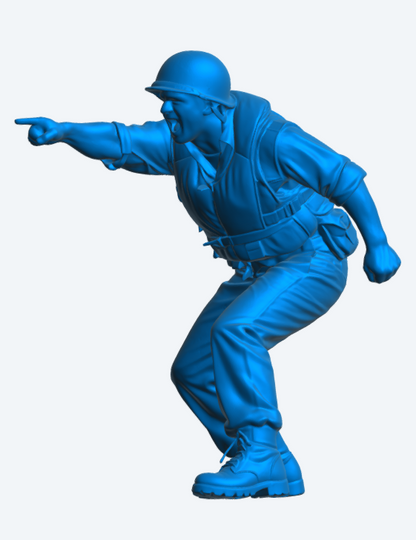 N62 Scale Model Figure – US Navy Deck Crewman Pointing Unpainted