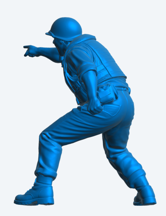 N62 Scale Model Figure – US Navy Deck Crewman Pointing Unpainted