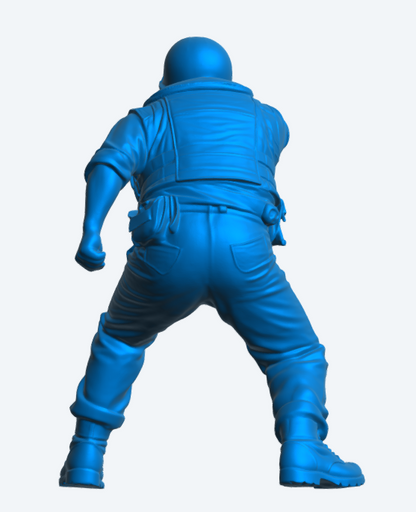 N62 Scale Model Figure – US Navy Deck Crewman Pointing Unpainted