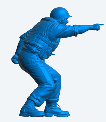 N62 Scale Model Figure – US Navy Deck Crewman Pointing Unpainted