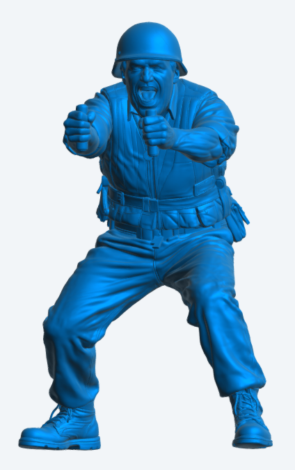 N63 Scale Model Figure – Naval Gunner Operating Deck Weapon (Unpainted)