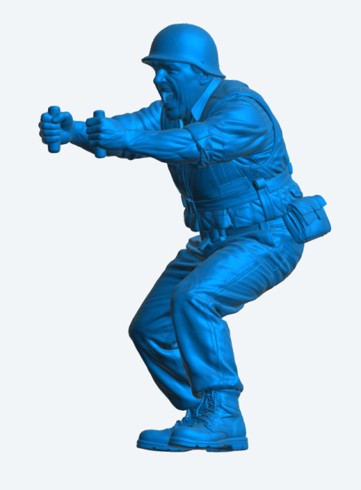 N63 Scale Model Figure – Naval Gunner Operating Deck Weapon (Unpainted)