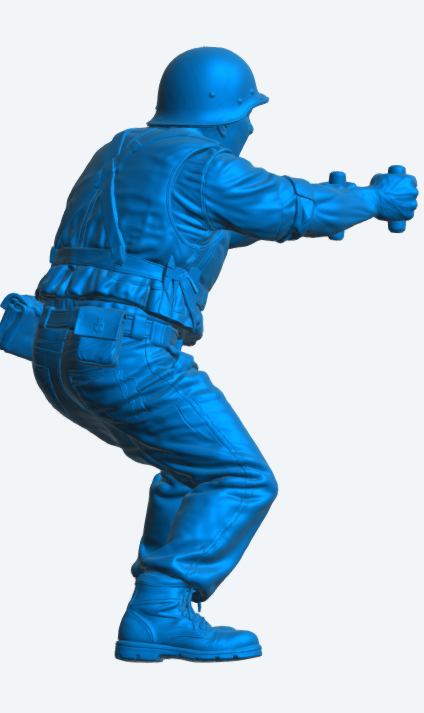 N63 Scale Model Figure – Naval Gunner Operating Deck Weapon (Unpainted)