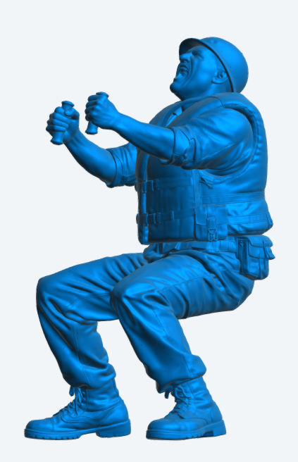N64 Scale Model Figure – WWII US Navy Gunner  Action Pose, Unpainted