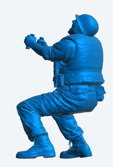 N64 Scale Model Figure – WWII US Navy Gunner  Action Pose, Unpainted