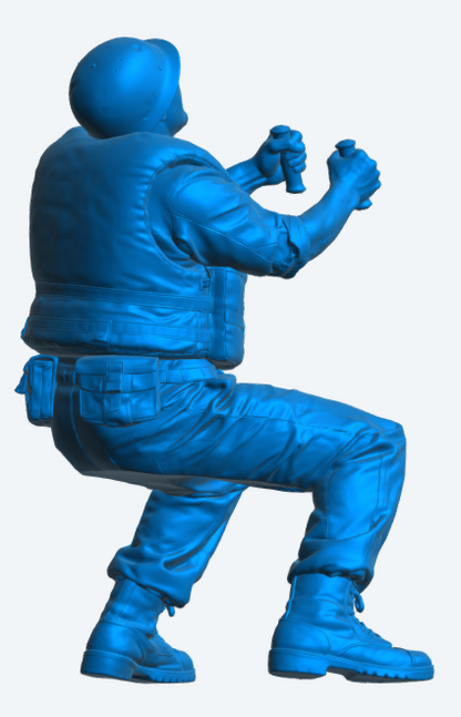 N64 Scale Model Figure – WWII US Navy Gunner  Action Pose, Unpainted