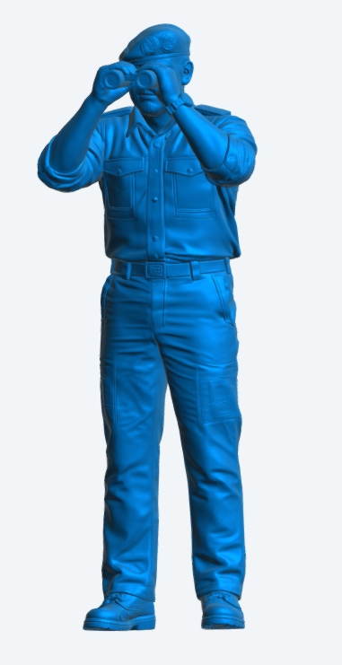 N67 Scale Model Figure – Royal Navy Crewman with Binoculars Cold War AWD, Unpainted