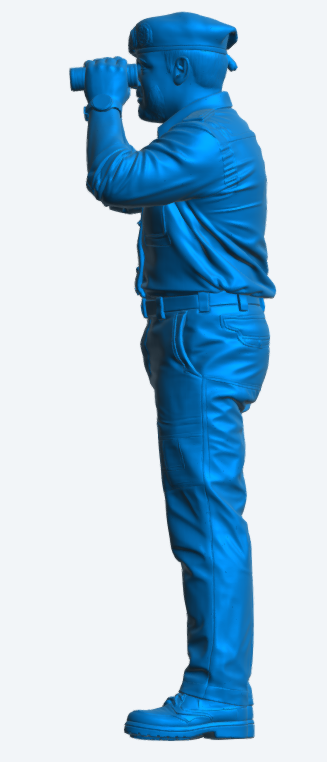 N67 Scale Model Figure – Royal Navy Crewman with Binoculars Cold War AWD, Unpainted