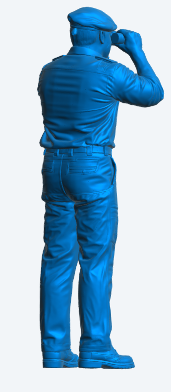 N67 Scale Model Figure – Royal Navy Crewman with Binoculars Cold War AWD, Unpainted