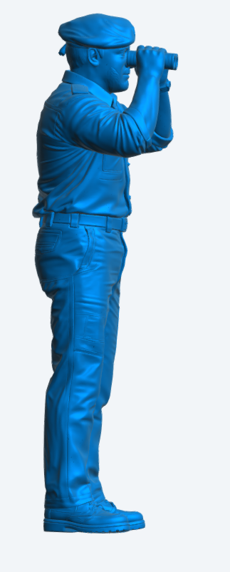 N67 Scale Model Figure – Royal Navy Crewman with Binoculars Cold War AWD, Unpainted