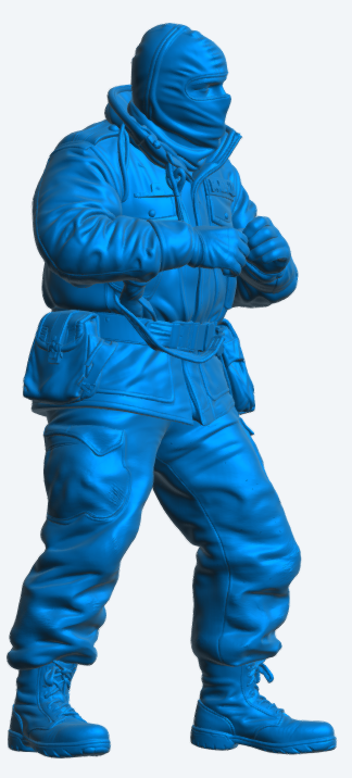 N70 Scale Model Figure – Royal Navy Crewman in Anti-Flash Gear Falklands War Era, Unpainted