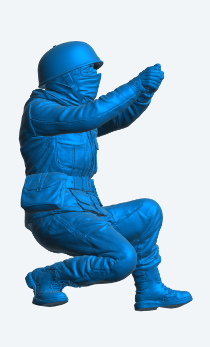 N71 Scale Model Figure – Royal Navy Crewman with Helmet & Anti-Flash Gear Falklands War, Unpainted