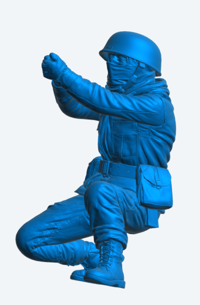 N71 Scale Model Figure – Royal Navy Crewman with Helmet & Anti-Flash Gear Falklands War, Unpainted