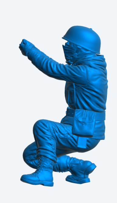 N71 Scale Model Figure – Royal Navy Crewman with Helmet & Anti-Flash Gear Falklands War, Unpainted