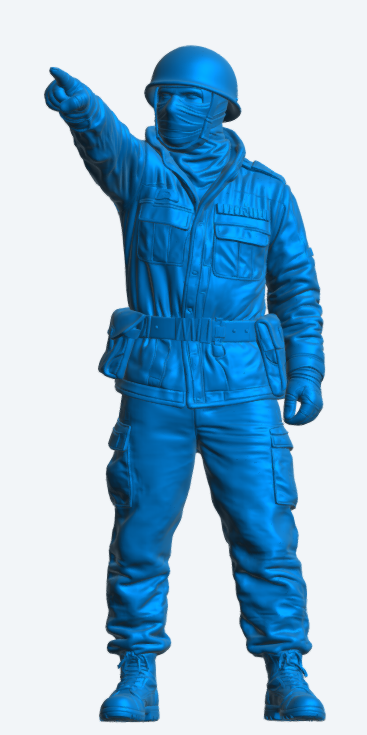 N74 Royal Navy Crewman Pointing Falklands War Anti-Flash Gear, Unpainted