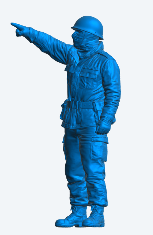 N74 Royal Navy Crewman Pointing Falklands War Anti-Flash Gear, Unpainted