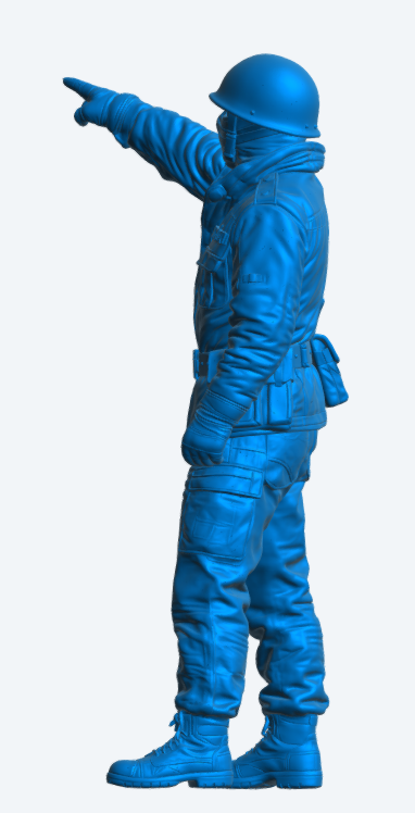 N74 Royal Navy Crewman Pointing Falklands War Anti-Flash Gear, Unpainted