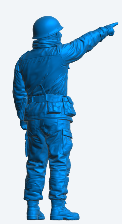 N74 Royal Navy Crewman Pointing Falklands War Anti-Flash Gear, Unpainted