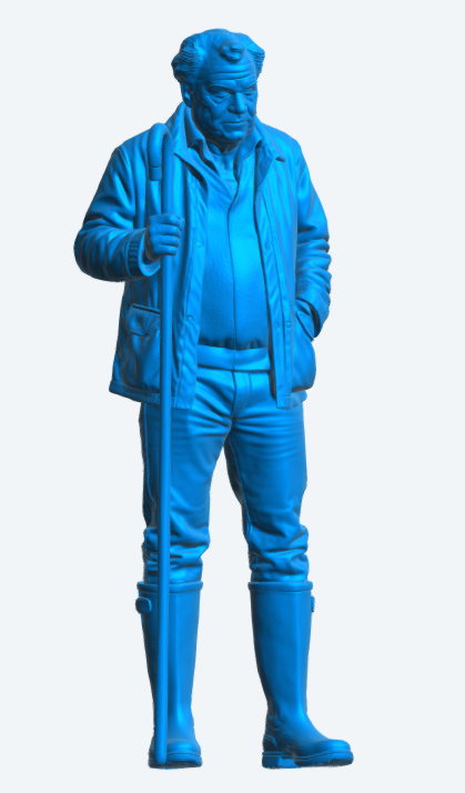 L23 Diddly Squat Style Farmer Parody Figure – Countryside Character Miniature Unpainted