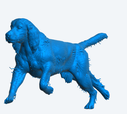 L13 Muddy Spaniel Gun Dog Figure – Working Gundog Miniature for Dioramas & Displays Unpainted