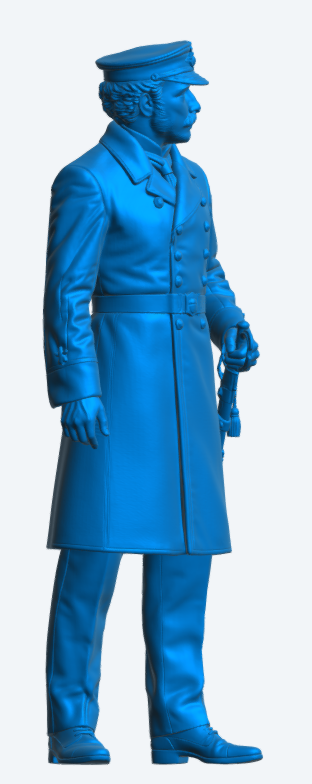 N81 Late Victorian Royal Navy Officer – Standing Command Pose – Unpainted Scale Model Figure