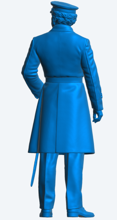 N81 Late Victorian Royal Navy Officer – Standing Command Pose – Unpainted Scale Model Figure