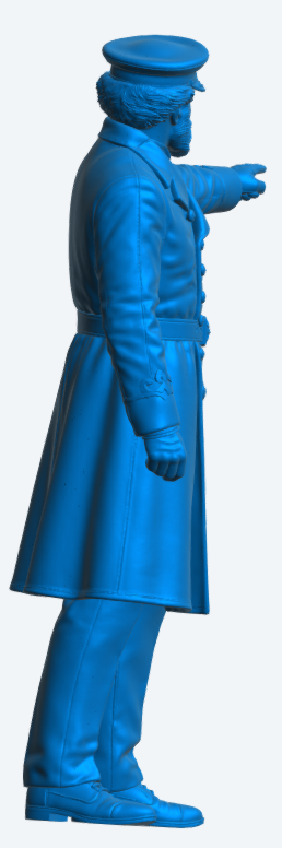 N82 Late Victorian Royal Navy Officer – Pointing Command Pose – Unpainted Scale Model Figure
