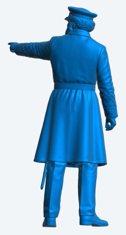 N82 Late Victorian Royal Navy Officer – Pointing Command Pose – Unpainted Scale Model Figure