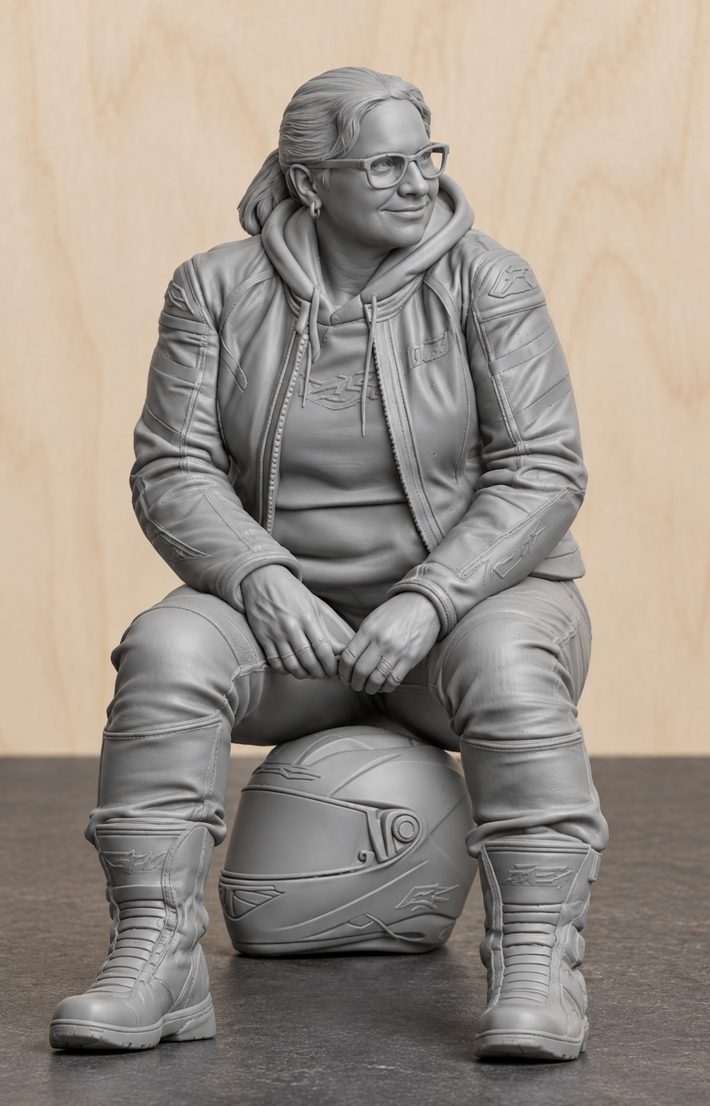 B9 Tamiya 1/12 Seated Female Biker Rest Break Figure  Unpainted Multi-Scale Motorcycle Figure