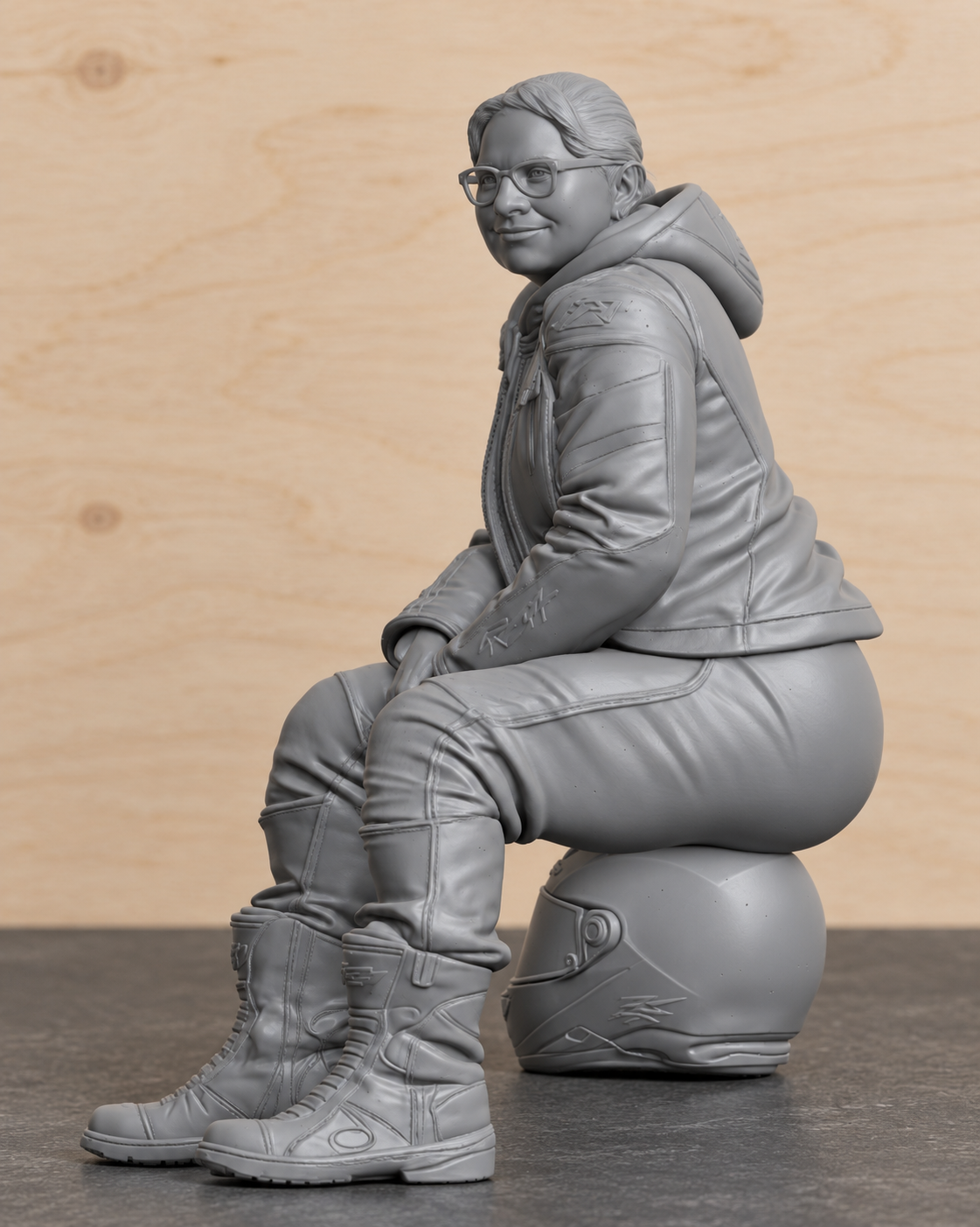B9 Tamiya 1/12 Seated Female Biker Rest Break Figure  Unpainted Multi-Scale Motorcycle Figure