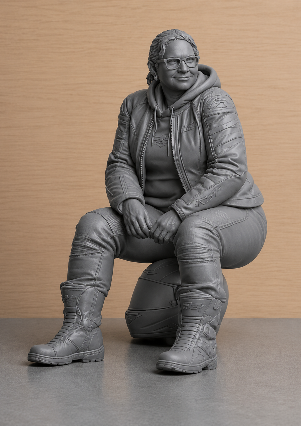 B9 Tamiya 1/12 Seated Female Biker Rest Break Figure  Unpainted Multi-Scale Motorcycle Figure