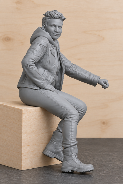 B10 Seated Female Dicast Sportbike Rider Figure | Unpainted 1:12 or 1:18 multi Scale
