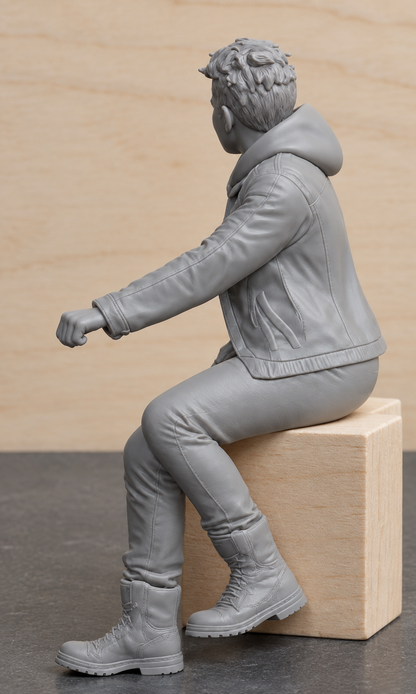B10 Seated Female Dicast Sportbike Rider Figure | Unpainted 1:12 or 1:18 multi Scale