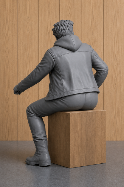 B10 Seated Female Dicast Sportbike Rider Figure | Unpainted 1:12 or 1:18 multi Scale