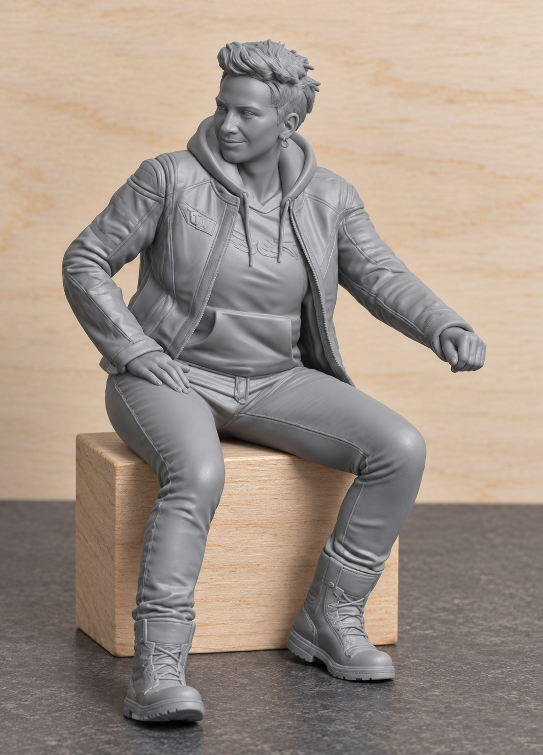 B10 Seated Female Dicast Sportbike Rider Figure | Unpainted 1:12 or 1:18 multi Scale