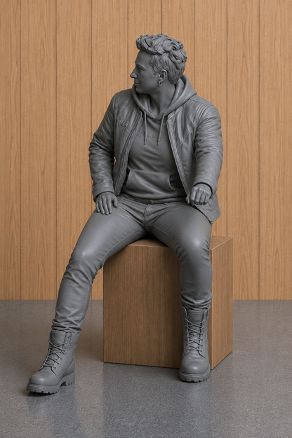 B10 Seated Female Dicast Sportbike Rider Figure | Unpainted 1:12 or 1:18 multi Scale